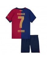 Barcelona Ferran Torres #7 Hjemmedraktsett Barn 2024-25 Korte ermer (+ bukser)